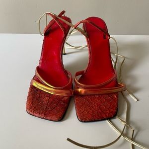 Vintage Roberto Cavalli Alligator Embossed Heels